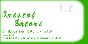 kristof batori business card