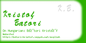 kristof batori business card